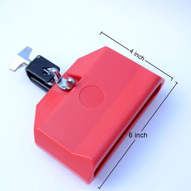 mocrcrel Plastic Musical Jam Block, Latin Percussion Instrument, Red，Hand Percussion (Red) - Image 5